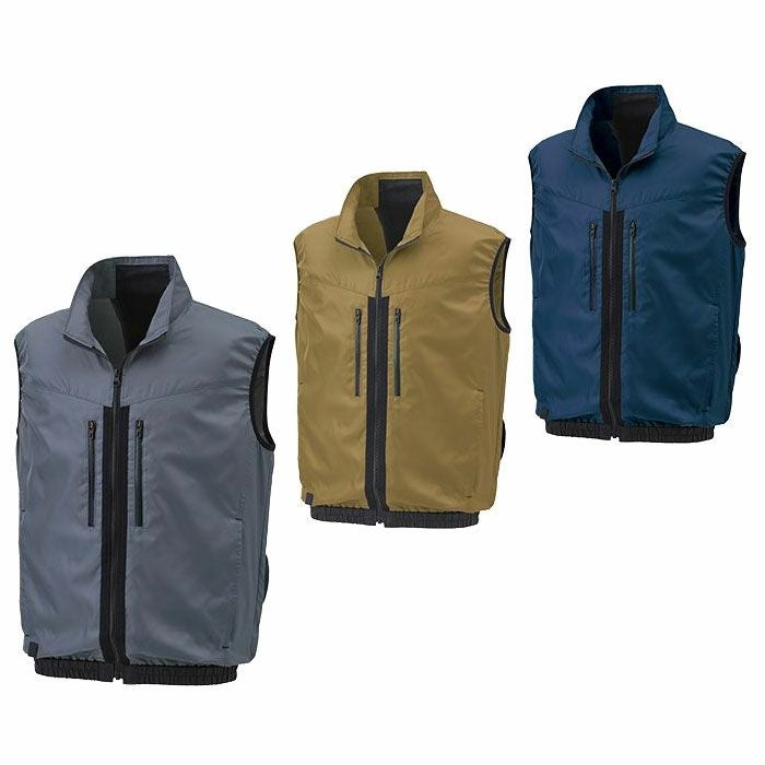 KF92122 ベスト サンエス SUN-S 空調風神服専用 春夏 作業服 作業着 M～5L ポリエステル100％ ドビー