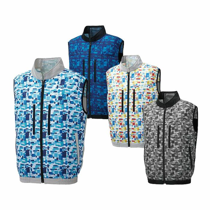 KF92302 ベスト サンエス SUN-S 空調風神服専用 春夏 作業服 作業着 M～5L ポリエステル100％ タフタ