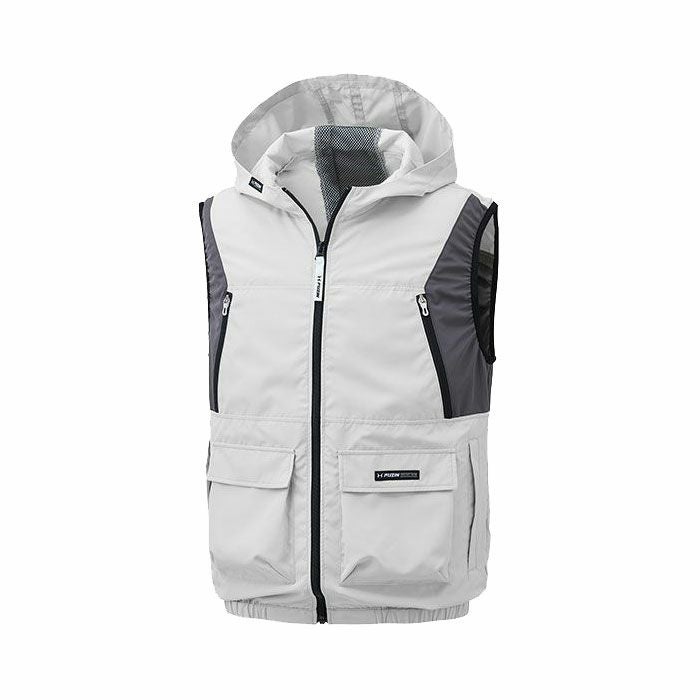 KF92222 フード付きベスト サンエス SUN-S 空調風神服専用 春夏 作業服 作業着 M～5L ポリエステル100％ タフタ