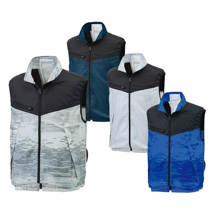 KF92162 ベスト サンエス SUN-S 空調風神服専用 春夏 作業服 作業着 M～5L ポリエステル100％ ドビー