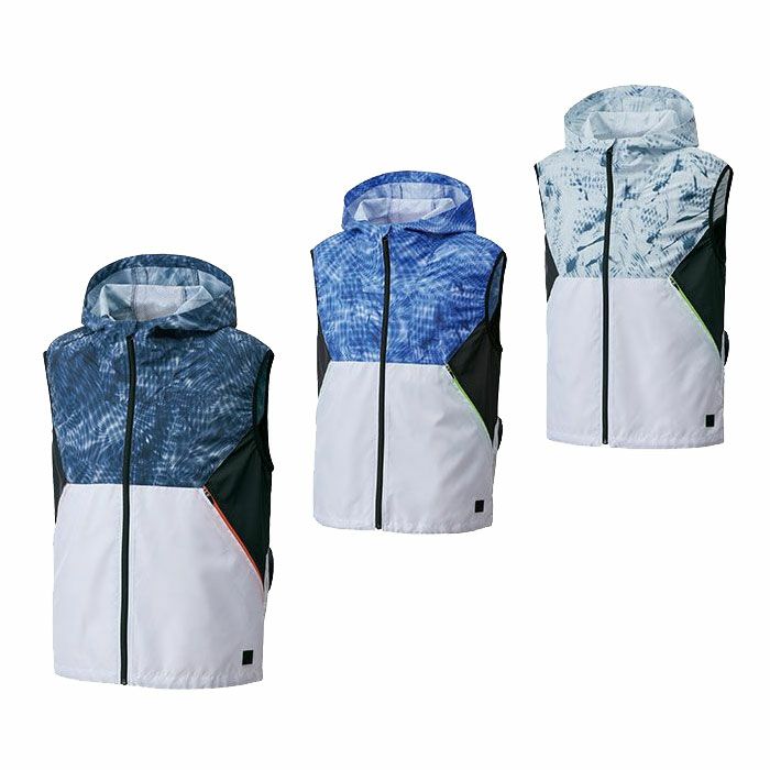 KF92152 フード付きベスト サンエス SUN-S 空調風神服専用 春夏 作業服 作業着 M～5L ポリエステル100％