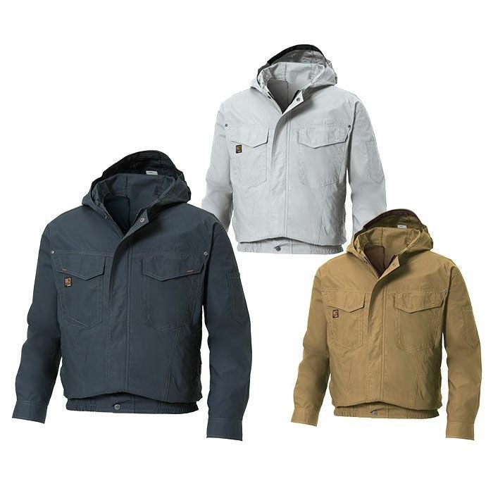 KF91410 フード付長袖ワークブルゾン サンエス SUN-S 空調風神服専用 春夏 作業服 作業着 M～5L 綿100％