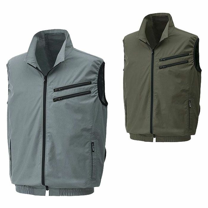 KF92102 ベスト サンエス SUN-S 空調風神服専用 春夏 作業服 作業着 M～5L 綿100％ コットンブロード