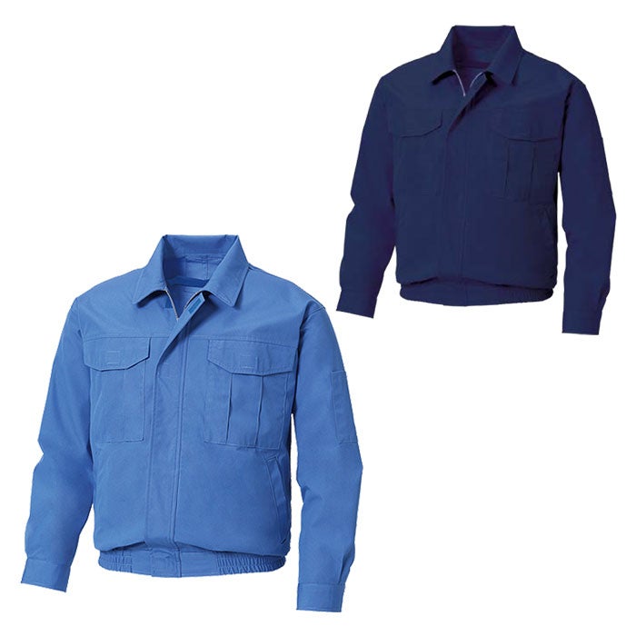 KF90740 長袖ワークブルゾン サンエス SUN-S 空調風神服専用 難燃 春夏 作業服 作業着 M～5L 難燃ビニロン74％・綿25％・複合繊維1％