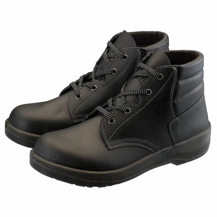 7522 黒 中編上靴 Simon シモン 安全靴・安全中編上げ 23.5cm～28.0cm