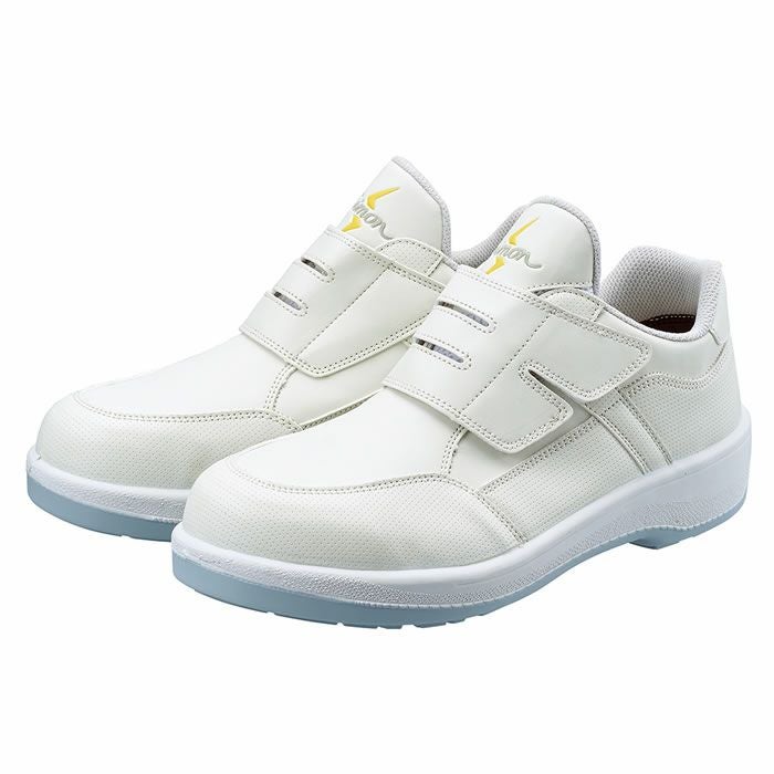 8818N 白 静電靴 Simon シモン 安全靴・安全スニーカー 制電靴 耐滑 22.0cm～30.0cm