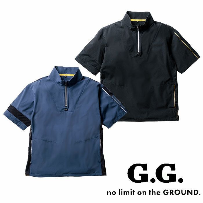 SOWA|桑和|0375-64 半袖Tシャツ ハーフジップ 胸ポケット無し|作業服