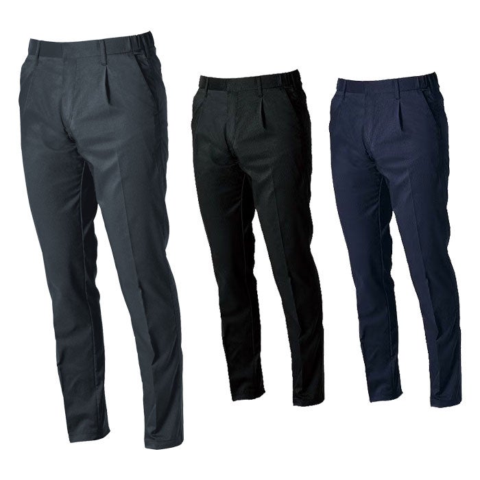 9528-09 スラックス ワンタック 脇ゴム 桑和 SOWA 春夏 作業服 作業着 GS～G3L S～6L ポリエステル55％・複合繊維40％・綿5％ 平織裏綿