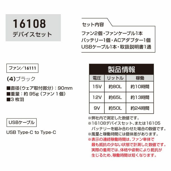 16111 ファン 1個 桑和 SOWA 春夏 作業服 作業着