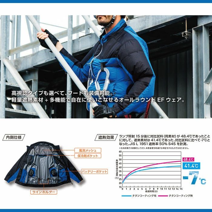 7369-01 半袖EFブルゾン 桑和 SOWA 春夏作業服 作業着 S～8L ポリエステル100％