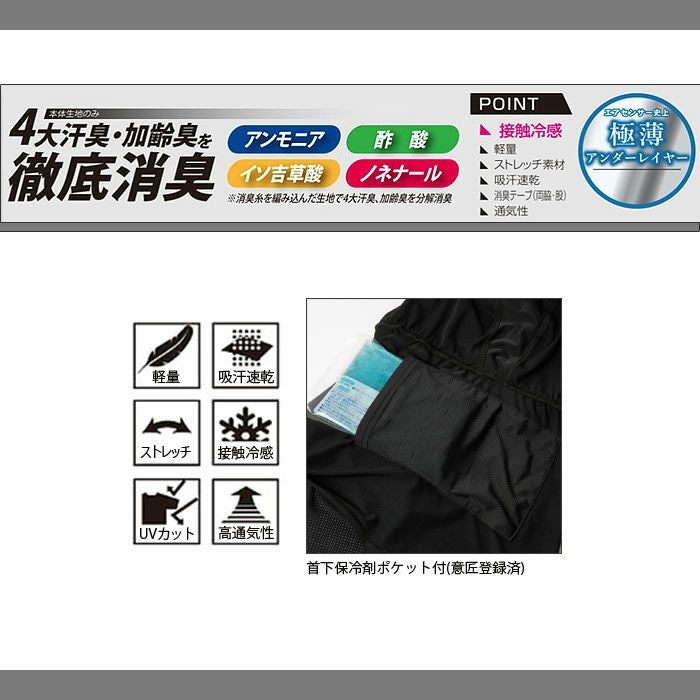47207 バラクラバ kurodaruma クロダルマ 春夏 作業服 インナー コンプレッション F フリーサイズ ナイロン86％・ポリウレタン14％
