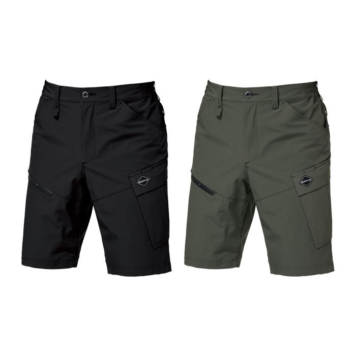 1027 ショートカーゴパンツ ユニセックス BURTLE バートル 春夏 作業服 作業着　S～3XL ナイロン88％・ポリウレタン12％ ナイロン4WAYストレッチタフタ