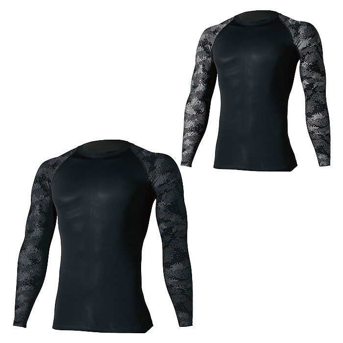 8005 メガクールロングスリーブシャツ TSDESIGN ＴＳデザイン 作業服 春夏 コンプレッション 作業着 S～3L ナイロン80％・ポリウレタン20％ アイスエア