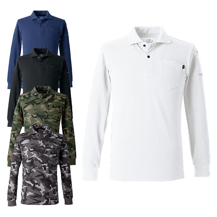 NRS406 ヘビーウエイトポロシャツ（長袖） EVENRIVER イーブンリバー M～4L 綿70％・ポリエステル30％