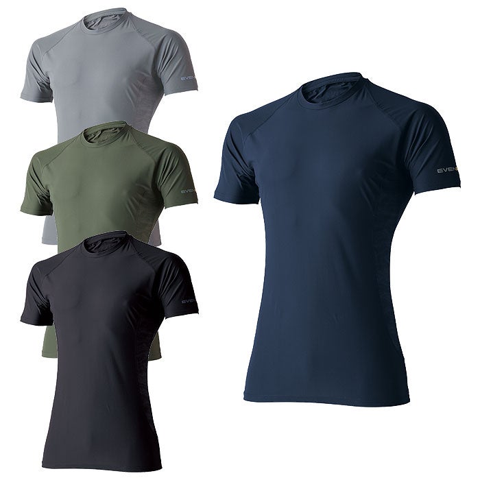 GTE05 アイスコンプレッションTシャツ EVENRIVER イーブンリバー 春夏 作業服 作業着 M～3L ナイロン75％・ポリウレタン25％