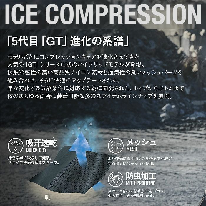 GTE05 アイスコンプレッションTシャツ EVENRIVER イーブンリバー 春夏 作業服 作業着 M～3L ナイロン75％・ポリウレタン25％