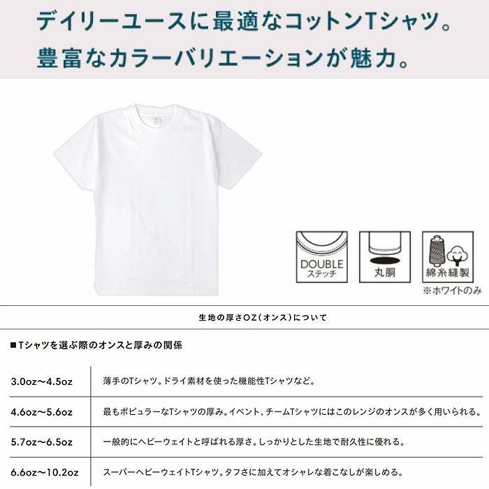 MS1169WO 6.6オンスプレミアムコンフォートTシャツ（ホワイト） LIFEMAX BONMAX 作業服 作業着 カジュアルウェア XXL 綿100％ 天竺