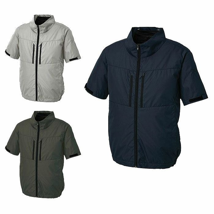 KF92510 チタン加工半袖ブルゾン フルハーネス対応 サンエス SUN-S 空調風神服専用 春夏 作業服 作業着 S～5L ポリエステル100％