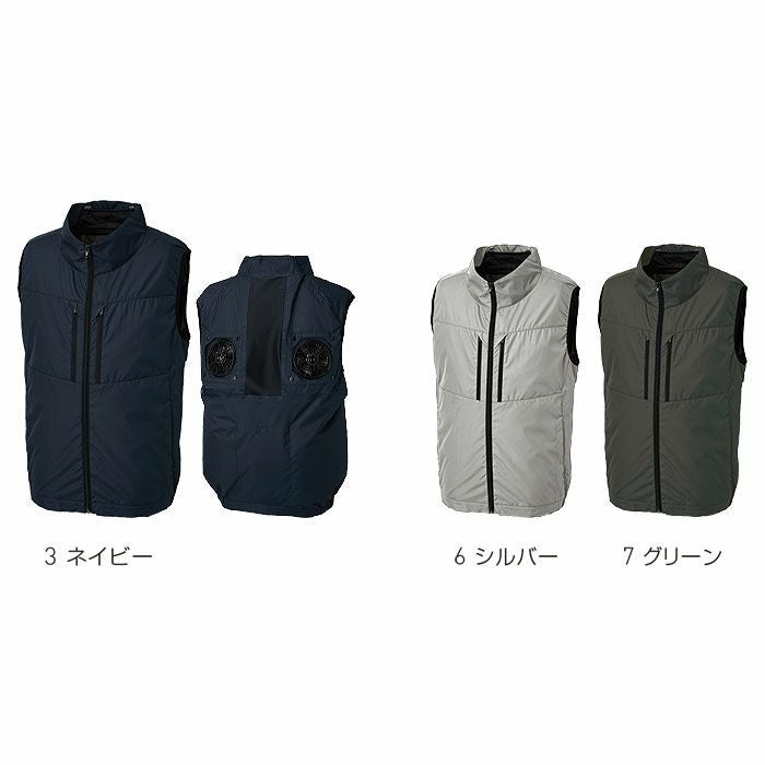 KF92512 チタン加工ベスト フルハーネス対応 サンエス SUN-S 空調風神服専用 春夏 作業服 作業着 S～5L ポリエステル100％