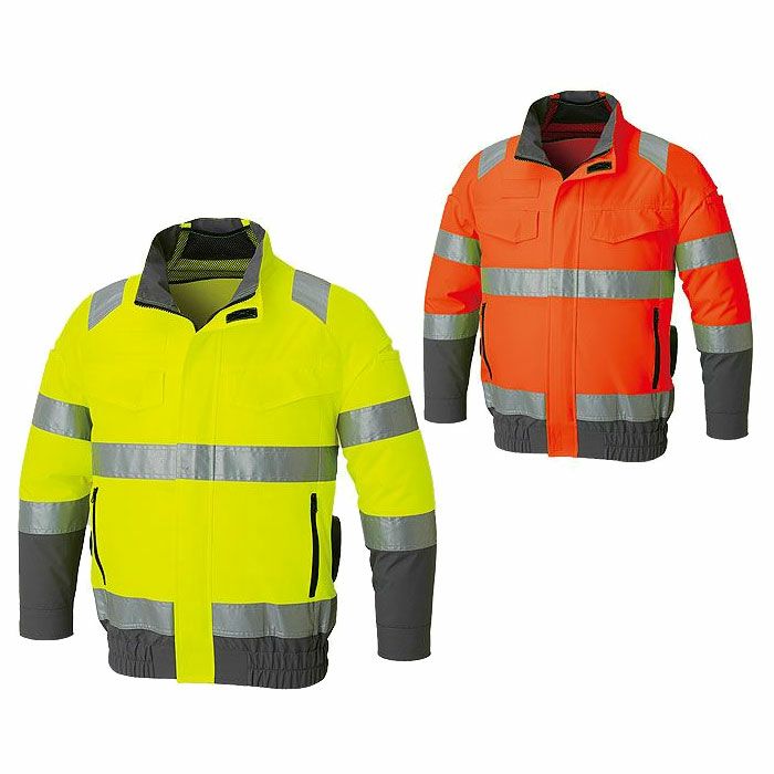 KF92521 Hi-Vis長袖ブルゾン サンエス SUN-S 空調風神服専用 春夏 作業服 作業着 S～6L ポリエステル100％