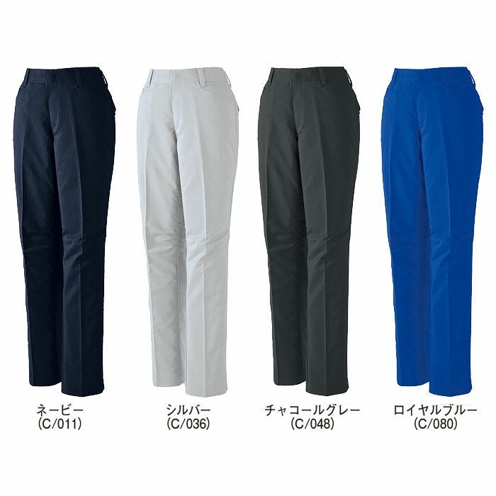 15006 エコ製品制電ストレッチレディースパンツ 裏付 自重堂 Jichodo 春夏 作業服 作業着 女性用 59～101cm ポリエステル85％・綿15％ プラントペットトロ