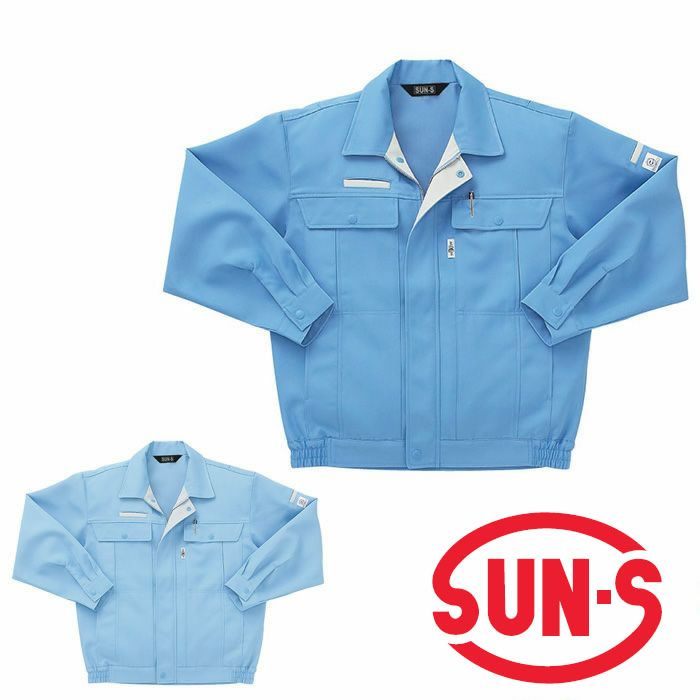 WA14111R 長袖ブルゾン SUN-S サンエス 春夏作業服 SS～5L ポリエステル89％・アセテート10％・複合繊維１％（再生ポリエステル65％） 低発塵エコトロピカル 裏アセテート