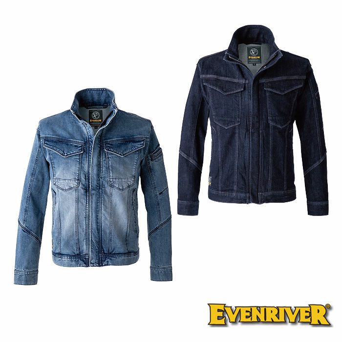 EVENRIVER|USD1107 ストレッチデニムジャケット|作業服通販SSS-UNIFORM