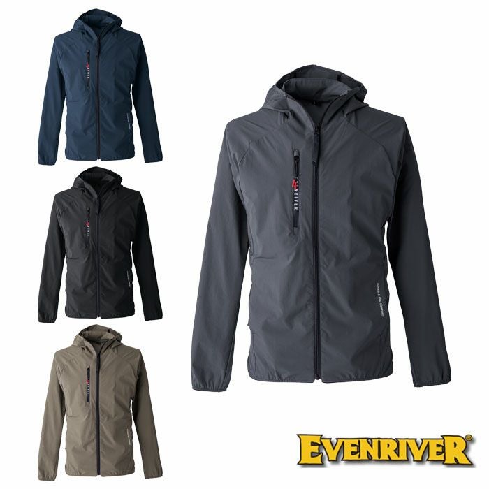 GR1008 コーデュラストレッチパーカー EVENRIVER イーブンリバー 春夏 作業服 作業着 S～5L ナイロン88％・ポリウレタン12％