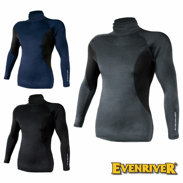 GTV06 ヒートボディタートルネック EVENRIVER イーブンリバー 秋冬 作業服 作業着 M～5L ポリエステル95％・ポリウレタン5％