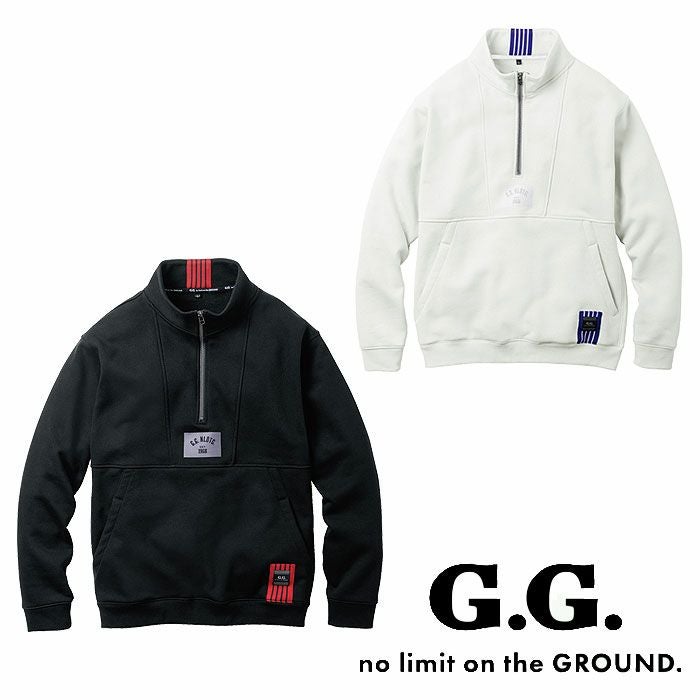 1524-10 トレーナー ハーフジップ 桑和 SOWA G.GROUND トレーナー S