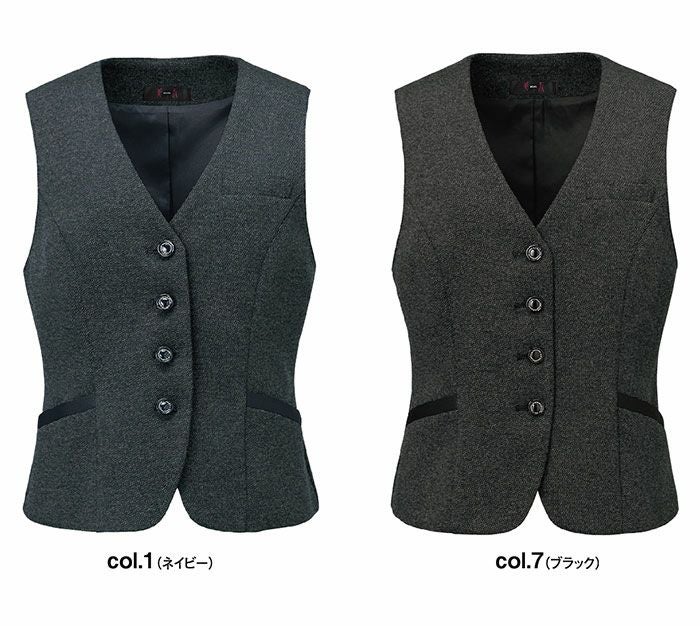 SA490V ベスト 神馬本店 selectstage 事務服 制服 5号～23号 ポリエステル100％ メランジュニット