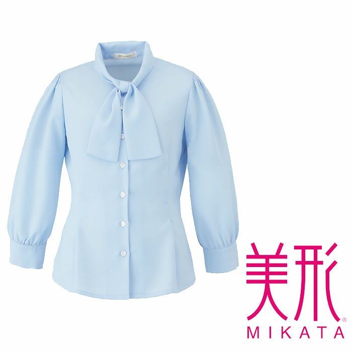 WN64B ボウタイジョーゼットブラウス 神馬本店 selectstage 事務服 制服 5号～19号 ポリエステル100％ ピュアミールジョーゼット
