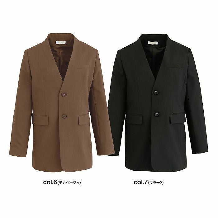 WN104JM メンズノーカラージャケット 神馬本店 selectstage 事務服 制服 M～XL ポリエステル100％ トロピカル2WAYストレッチ