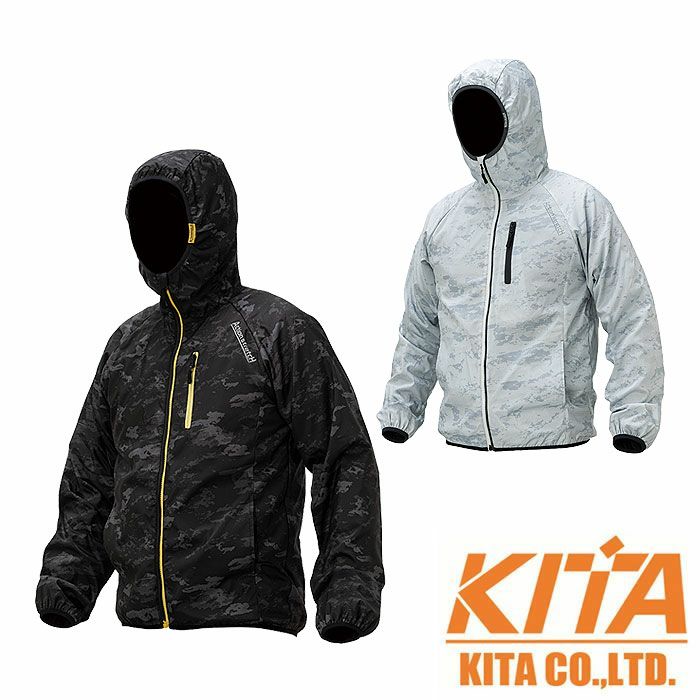 3170 防寒ウインドブレーカー 喜多 KITA 秋冬 作業服 防寒着 軽量防寒 S～4L ポリエステル100％ 耐久撥水