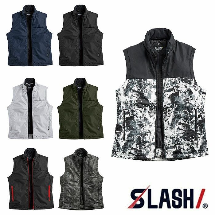 01501 ライトウォームベスト SHINMEN シンメン SLASH 秋冬 作業服 作業着 防寒着 防寒ウェア S～5L ポリエステル100％