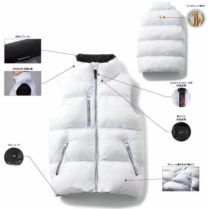 58190 防寒ベスト 自重堂 JAWIN ジャウィン 秋冬 作業服 作業着 防寒着 防寒ウェア S～4L 高密度タフタ ポリエステル100％