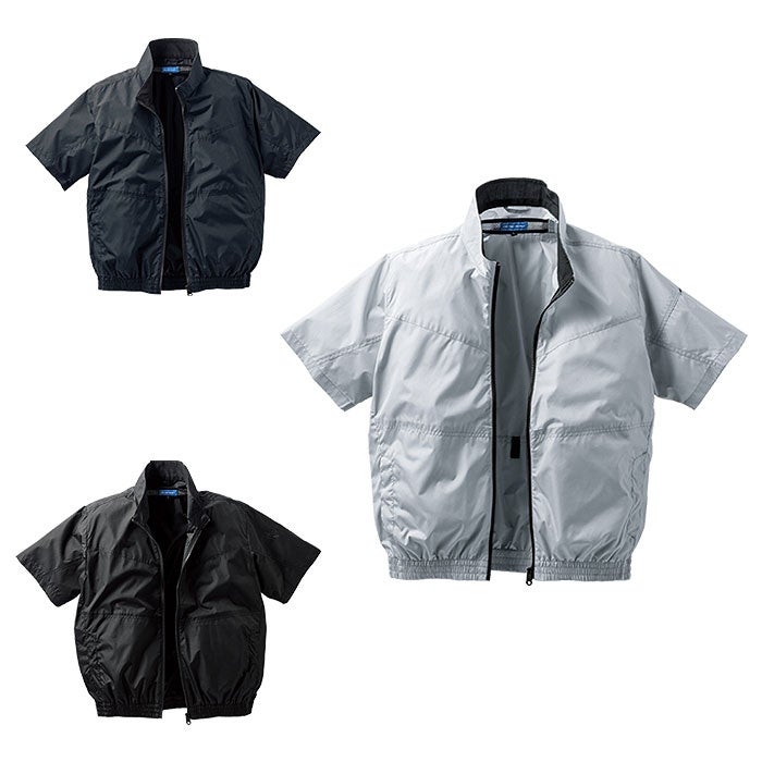 268981 半袖ジャンパー kurodaruma クロダルマ 春夏 ファン付き作業服 作業着 空調ウェア S～7L ポリエステル100％ 裏PUコーティング AIRSENSOR専用