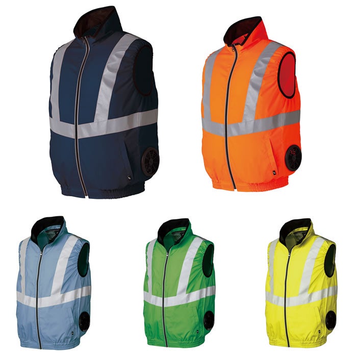 26884 高視認反射ベスト kurodaruma クロダルマ 春夏 ファン付き作業服 作業着 空調ウェア S～7L ポリエステル100％ タフタ AIRSENSOR専用