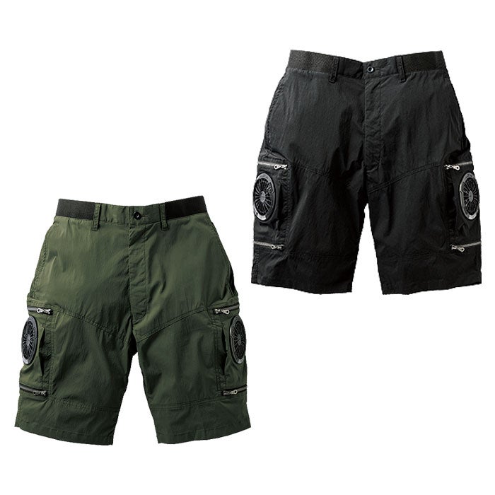 358952 エアセンサーハーフパンツ ウエストゴム kurodaruma クロダルマ 空調ウェアAIRSENSOR-1専用 春夏作業服 作業着 S～5L ナイロン95％・ポリウレタン5％