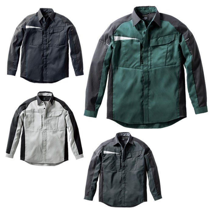25910 長袖シャツ kurodaruma クロダルマ 春夏 作業服 作業着 SS～6L ポリエステル95％・綿5％ エコディアストレッチ裏綿