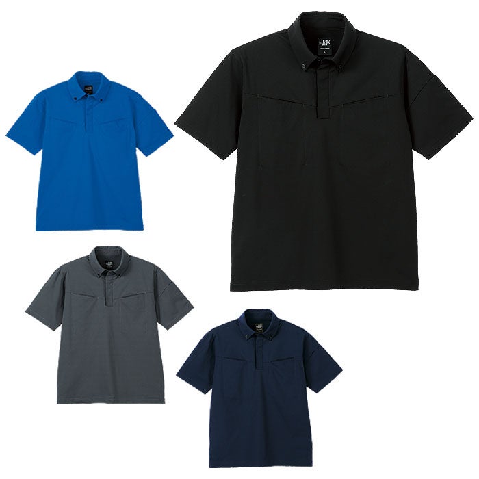 26912 ボタンダウン半袖ポロシャツ kurodaruma クロダルマ 春夏 ポロシャツ・ニット SS～5L ポリエステル75％・複合繊維25％ 天竺
