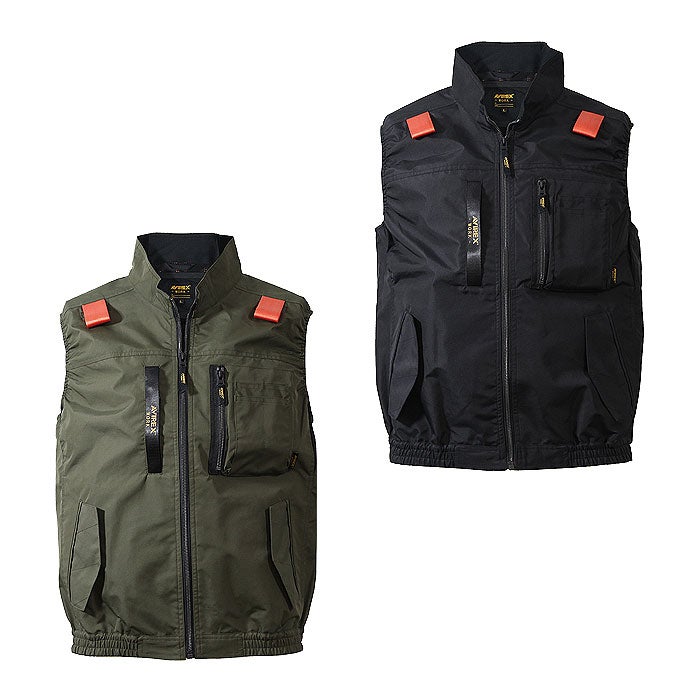 AV412 ワークベスト AVIREX WORK 春夏 作業服 作業着 M～5L ポリエステル100％