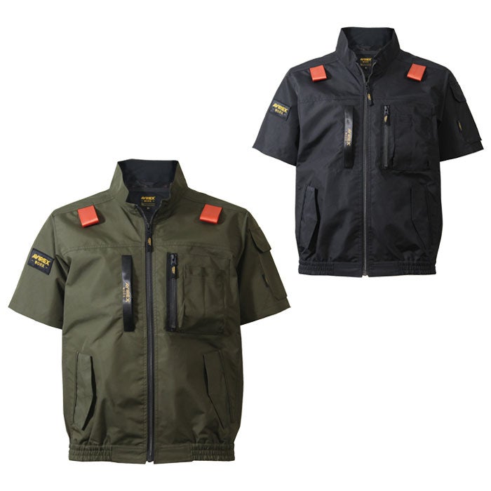 AV413 ワーク半袖ブルゾン AVIREX WORK 春夏 作業服 作業着 M～5L ポリエステル100％