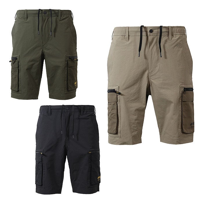 AV116 ハーフカーゴパンツ AVIREX WORK 春夏 作業服 作業着 S～4L ナイロン88％・ポリウレタン12％