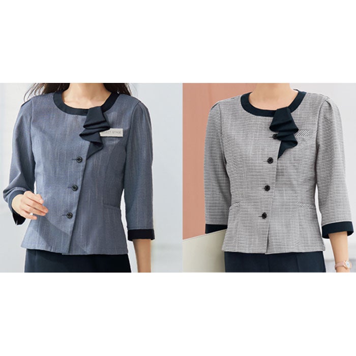 SN74L サマージャケット 七分袖 神馬本店 shannale MIKATA 事務服 制服 5号～19号 ポリエステル100％