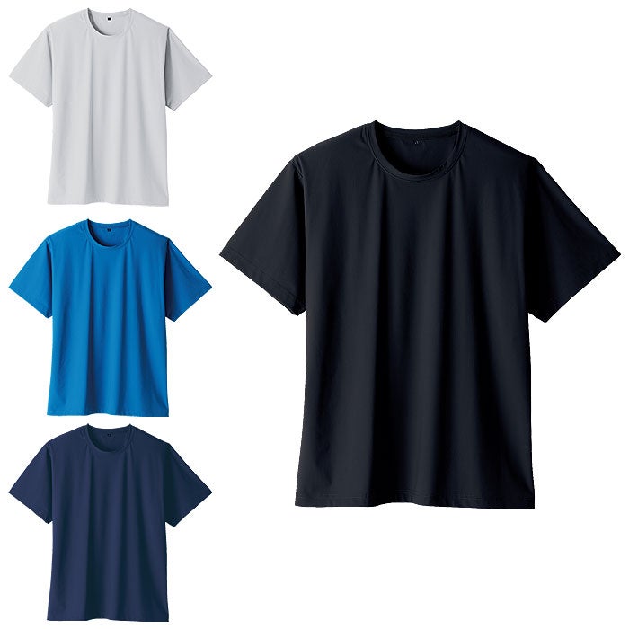 0495-63 半袖Tシャツ 胸ポケット無 SOWA 桑和 作業服 Tシャツ 作業着 SS～6L ナイロン77％・ポリウレタン23％