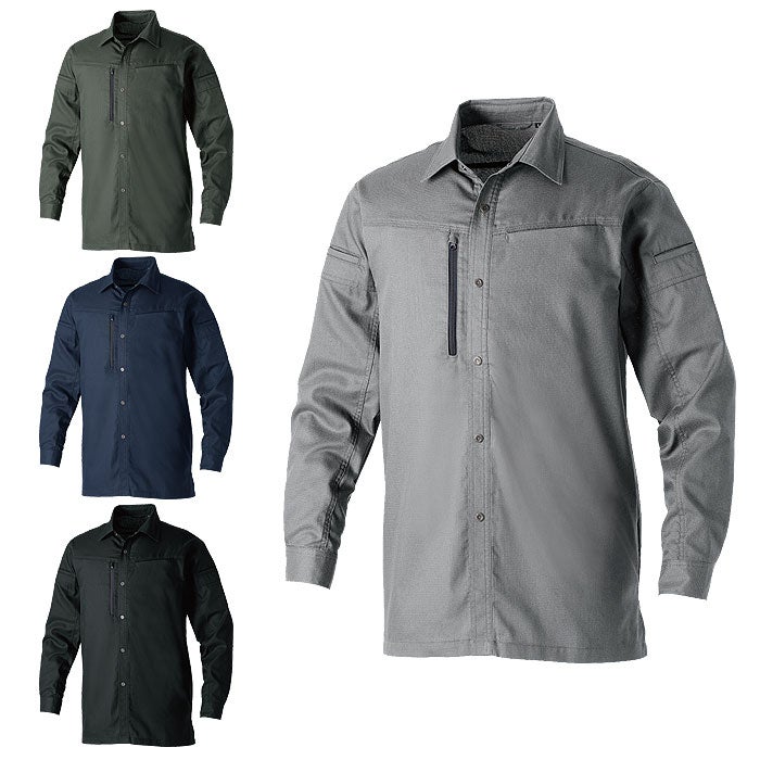 3058-02 長袖シャツ 桑和 SOWA 春夏 作業服 作業着 SS～8L ポリエステル78％・綿22％ 日本製T/C素材JETAIR