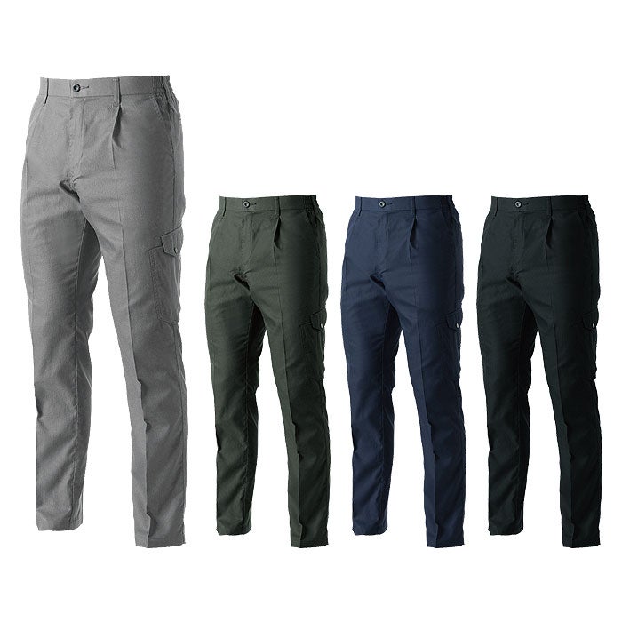 3058-08 カーゴパンツ ワンタック 脇ゴム 桑和 SOWA 春夏 作業服 作業着 GS～G3L SS～6L ポリエステル78％・綿22％ 日本製T/C素材JETAIR