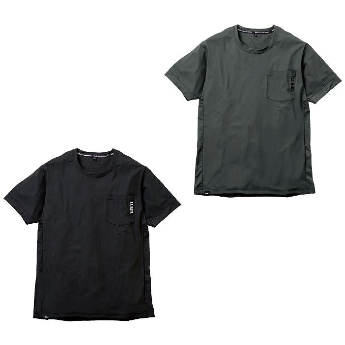 0595-53 半袖Tシャツ 胸ポケット有 SOWA 桑和 作業服 Tシャツ 接触冷感 通気性 作業着 S～4L ナイロン77％・ポリウレタン23％