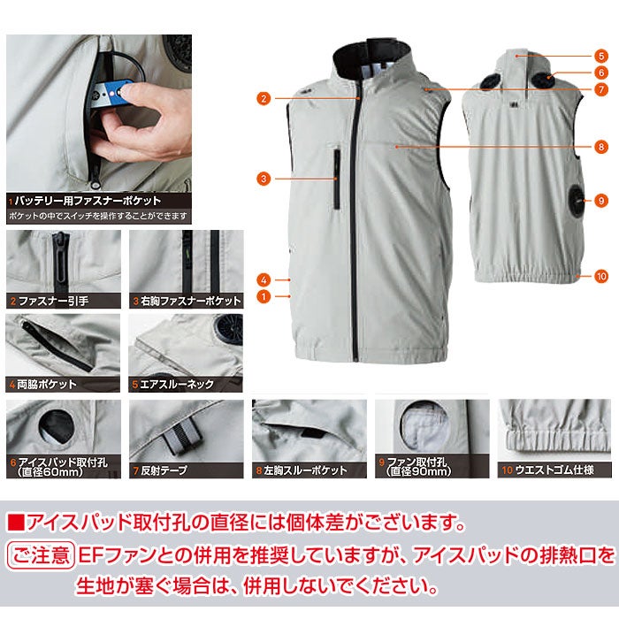 14109 アイスファンセット バッテリー付き 桑和 SOWA 春夏 作業服 作業着 ペルチェ素子＋空調ファン